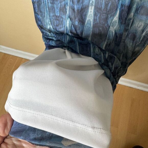 Le Galeriste Dress Women's Large Blue Abstract Fiber Design Daniela Maxi Dress - Picture 7 of 13